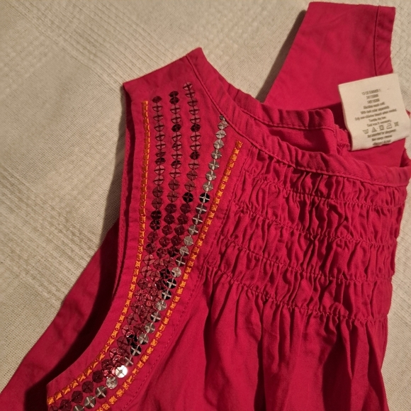 Crazy 8 girls size Large or 10/12 color block tank dress, sequin accents no fade - Picture 4 of 6